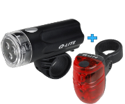 Bicycle Light Set - Headlight and Taillight - Black (25.4)