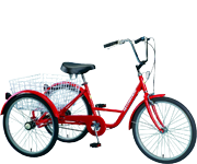 Single Speed Adult Tricycle - Red (24 Inch )